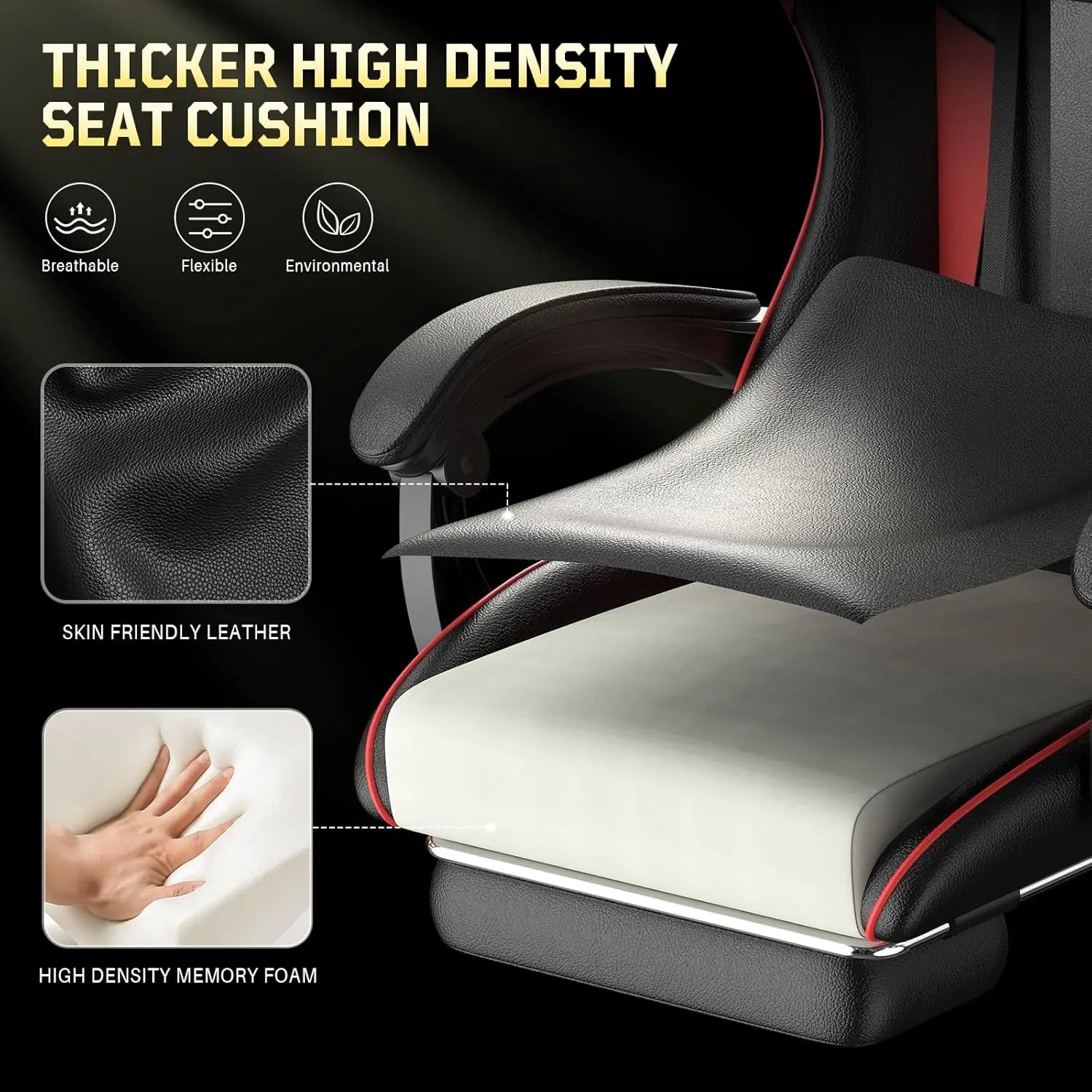 Gaming Chair, Gamer Chair with footrest and Massage Lumbar Support, Height Adjustable Video Game Chair with, Customized