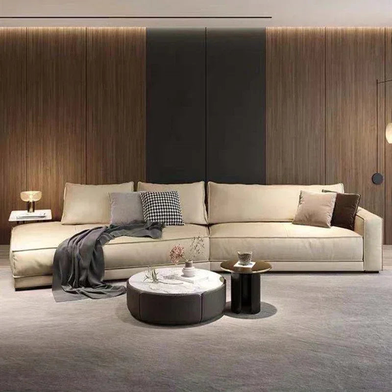 Large Filler Beige Sofas Wood Design Reclining Designer Luxury Couch Lounges Modular Nordic Sofa Perezoso Unique...