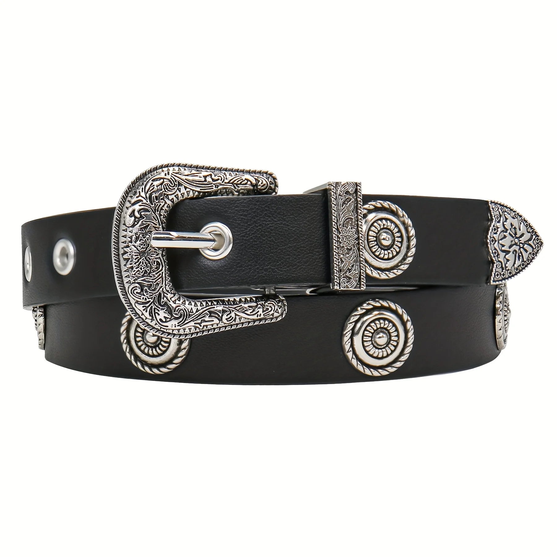 Women Studded Faux Leather Belt Fashion Western Punk for Womens Belts for Dresses Pants Jeans