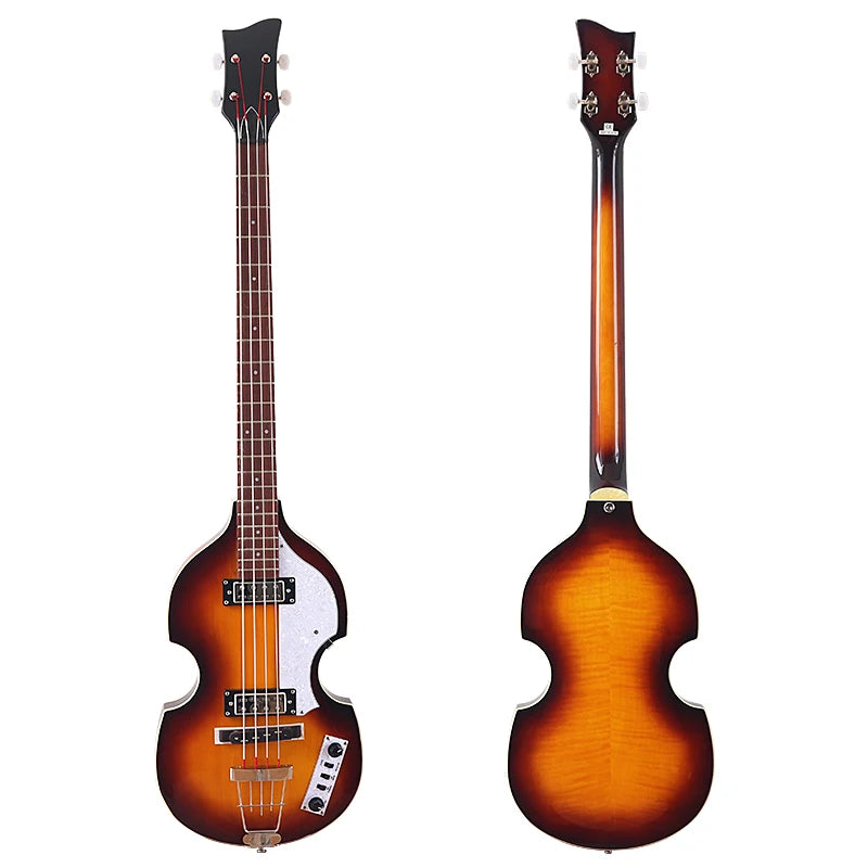 Sunburst 4 Strings Violin Bass Guitar 41 Inch Violin Guitarra Flame Maple Body High Gloss Finish | Kimlud Professional...