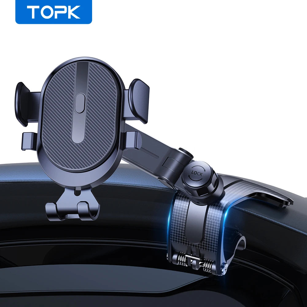 TOPK Dashboard Mobile Car Phone Holder Clip Mount CellPhone Stand In Car GPS Support Bracket for MobilePhone Portable...