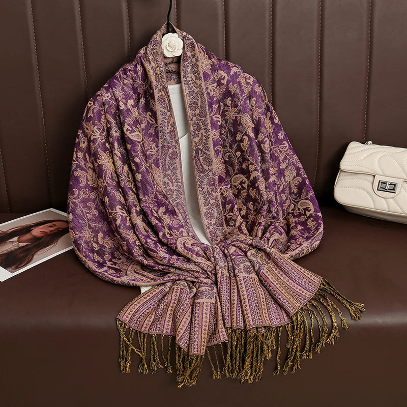 Luxury Brand Autumn Cashmere Pashmina Shawl Lady Wrap Warm Winter Scarves Design Print Female Foulard Cotton Stoles...