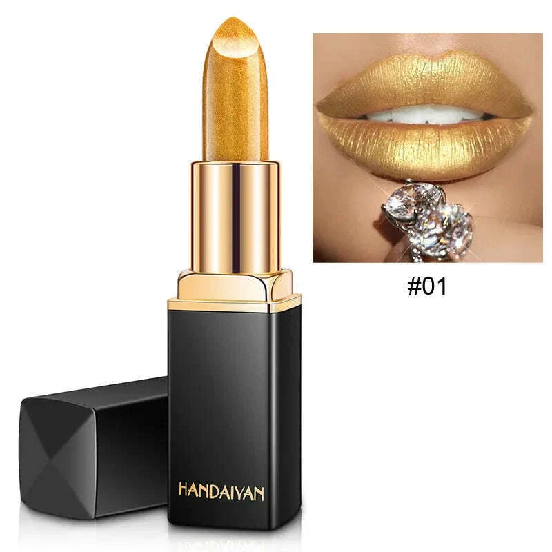 Handaiyan 9 Colors Glitter Matte Velvet Nude Lipstick Shimmer Sexy Red Pigments Makeup Long Lasting Waterproof Profissional