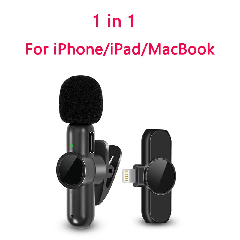K61 Wireless Lavalier Microphone Audio Video Recording Mini Mic For iPhone iPad Android Laptop Live Gaming Smartphone Microphone - Kimlud