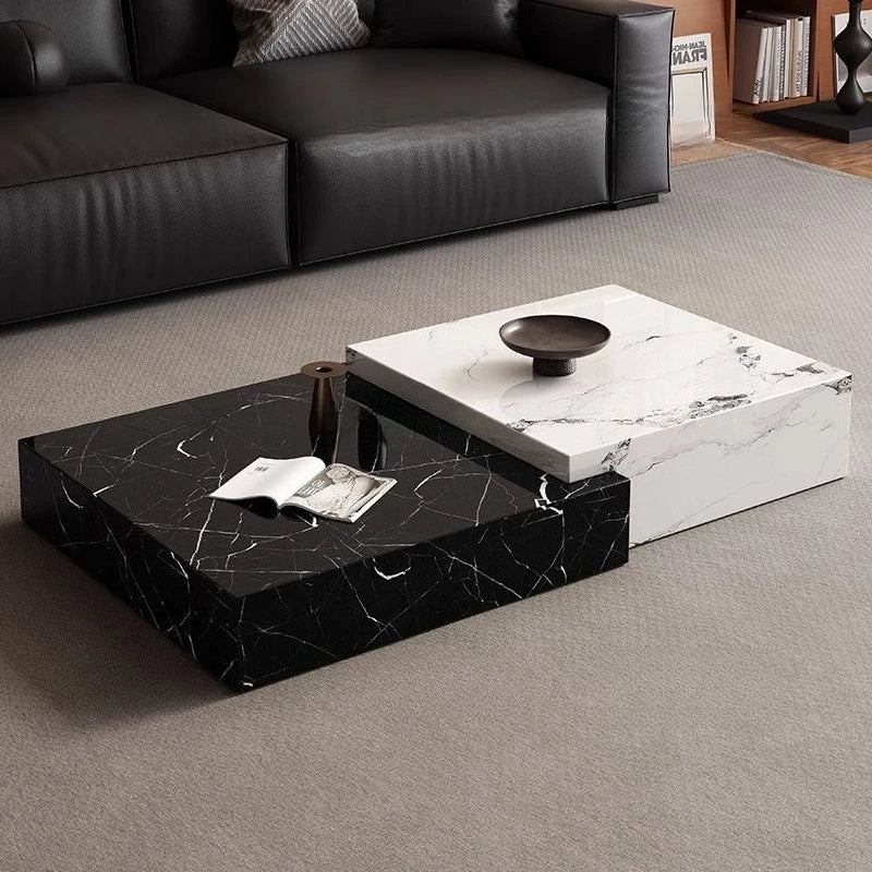 Rock Slab Light Luxury Coffee Table Decoration Aesthetic Unique Italian Side Table Modern Living Room Mesas Bajas Home Furniture - Kimlud