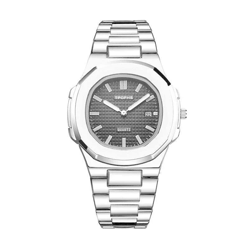 Luxury Watch Business 30M Waterproof Male Clock Luminous Date Stainless Steel Square Quartz Men Watch reloj hombre 2024 New