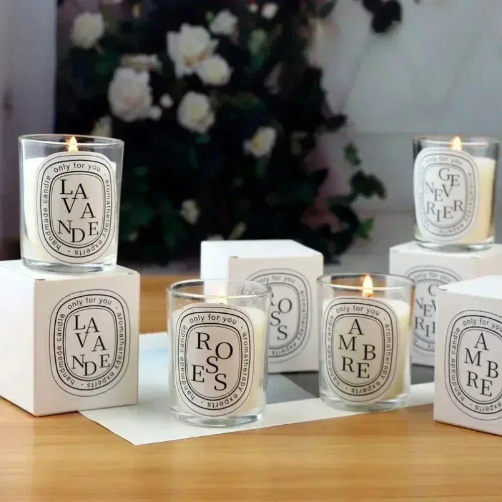 2025 Fragrance Scented Candle Romantic Gift Transparent Jar Aromatic Candles Light for Wedding Guest