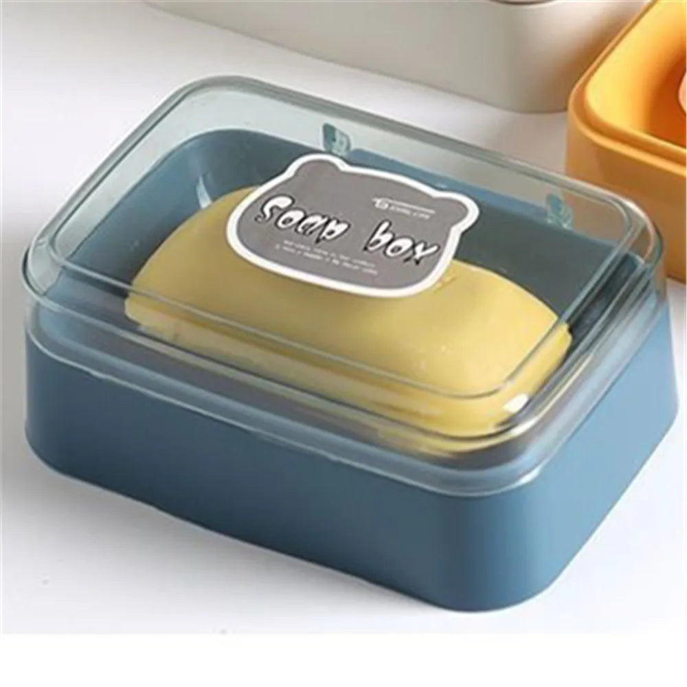 Suction Cup Soap Dish Box For Bathroom Shower Soap Holder with Drain Portable Leaf Shape Toilet Laundry Soap Rack Tray...