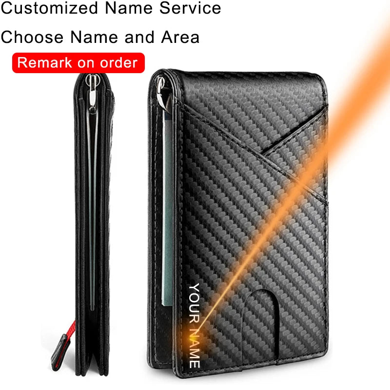 Rfid Carbon Fiber Men Wallets Card Holder Slim Thin Pocket Man Magsafe Wallets Money Bags Business Black Male Purse Walet 2023