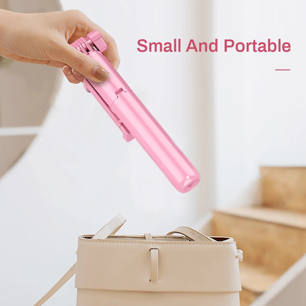 4in1 Wireless bluetooth compatible Selfie Stick LED Ring light Extendable Handheld Monopod Live Tripod for iPhone Android