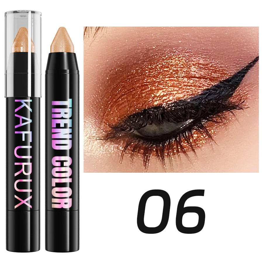 19 color 1pcs Smoky Dark Green Eyeshadow Pen Stick Waterproof Metallic Glitter Eye Shadow Highlighter Pencil Makeup Tool Cosmet