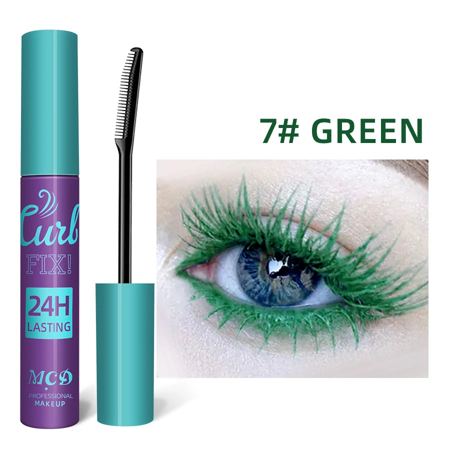 Colorful Slender Mascara Waterproof Fast Drying Curling Eyelashes Multicolor Lashes Makeup Long Lasting Blue Green Cosmetic