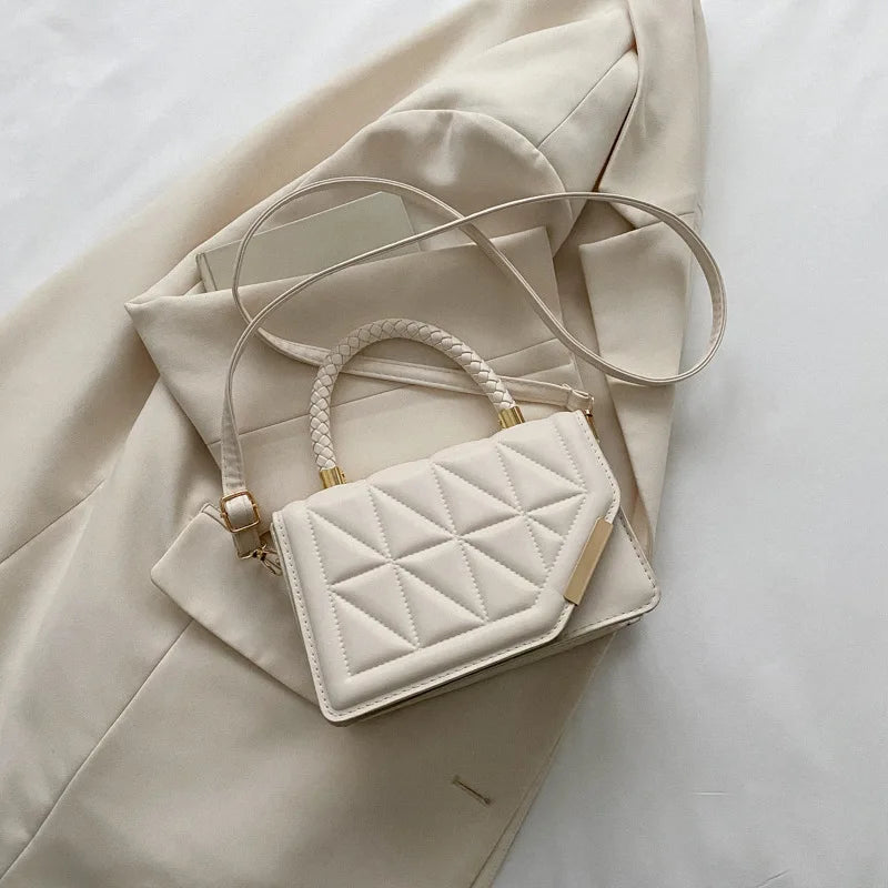 2024 New Fashion Shoulder Bag Plaid PU Leather Ladies Handbags Designer Crossbody Bags For Women - Kimlud