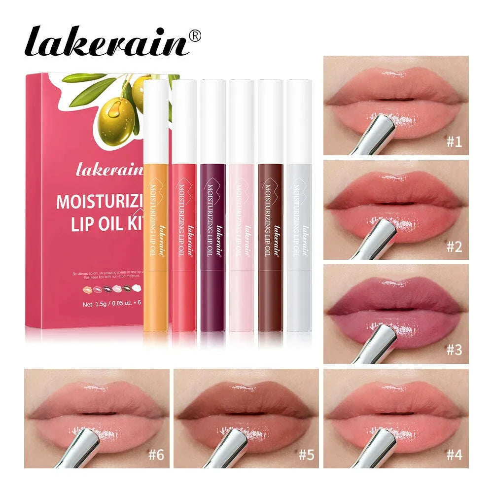lakerain6 color lip essence set lasting moisturizing light lip lines moisturizing hydration honey rose fragrance lip balm