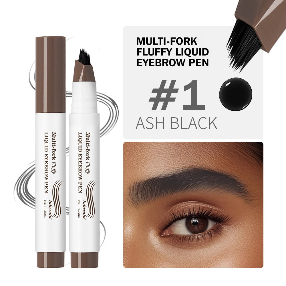 Long Lasting 4D Eyebrow Pen Multi Forks Liquid Pen Tip Fine Sketch Liquid Tattoo Brow Waterproof Precise Makeup