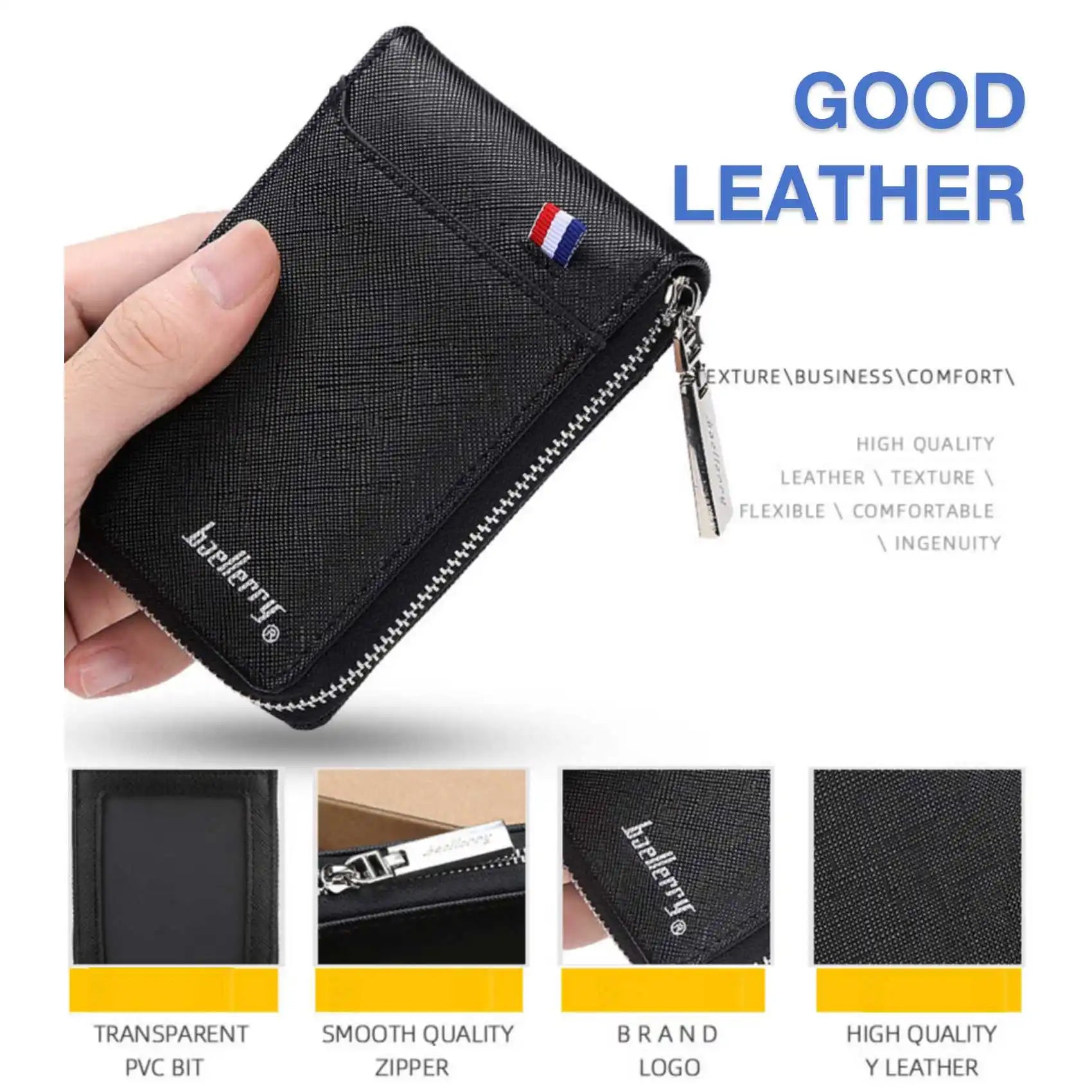 Men's Organ Card Holder Bag Pu Document Bag Fashion Zipper Multi-Card Coin Pocket Wallet | Kimlud Mid Range Bag