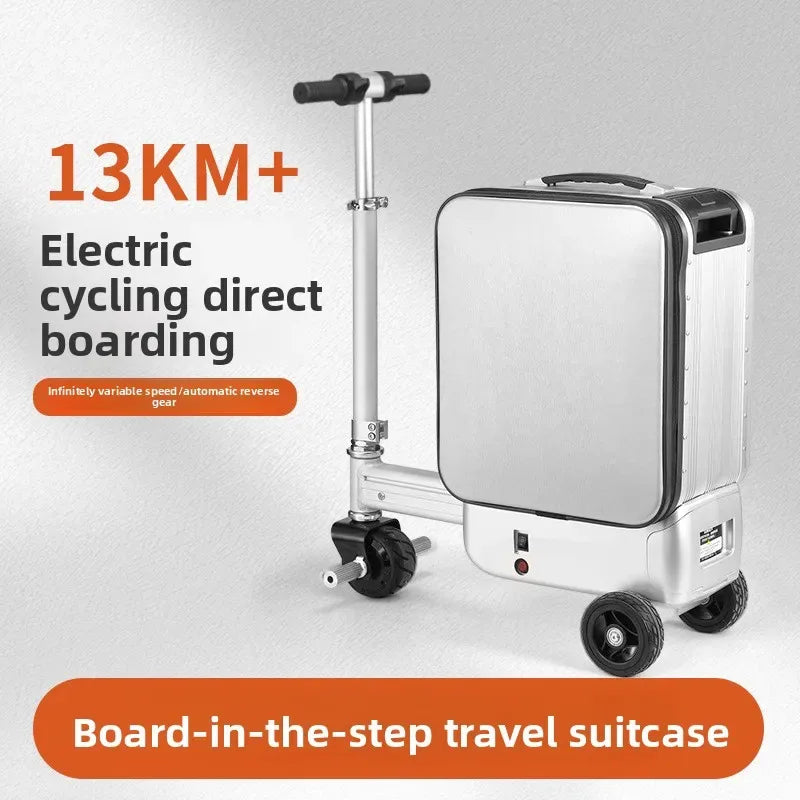 Electric Suitcase Scooter Can Ride 20 Inches Front Open Cover Boarding Password Suitcase Multi-function Pull | Kimlud...
