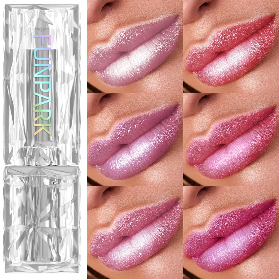 7 colors Sparkling Metallic Finish Lipstick Hydrating Red Pink Glitter Lip Tint Shine Lip Color Highly Pigmented Lip Makeup Gift