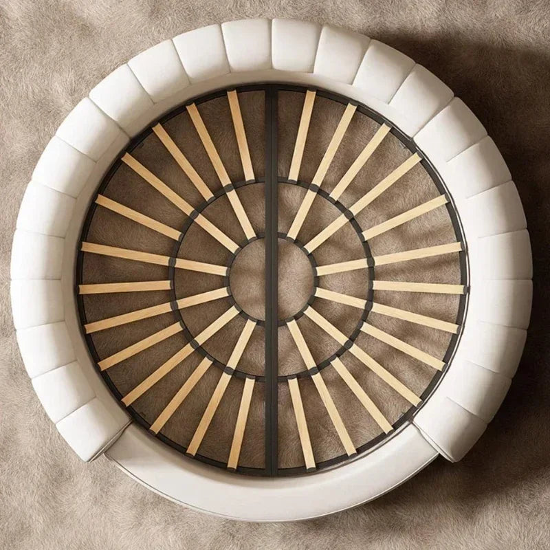 Italian Light Luxury Round Bed Cream Wind Bedroom Wedding Bed Princess Aesthetics Fashion Letto Matrimoniale Home Furniture