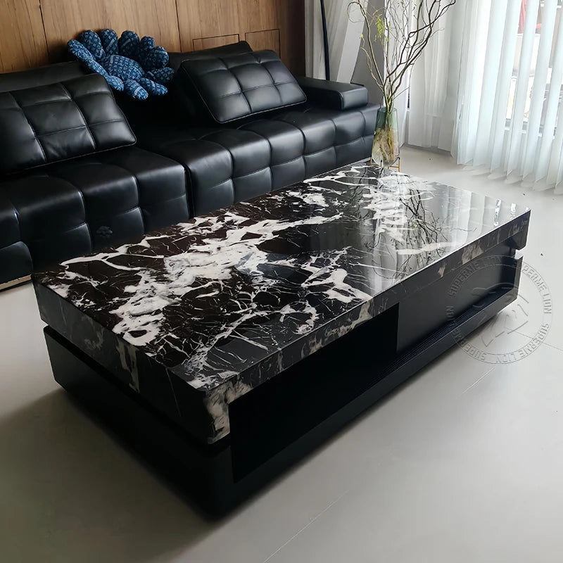 Drawers Minimalist Coffee Table Wood Modern Decoration Space Coffee Table Saving Aesthetic Mesas Bajas Postmodern Furniture