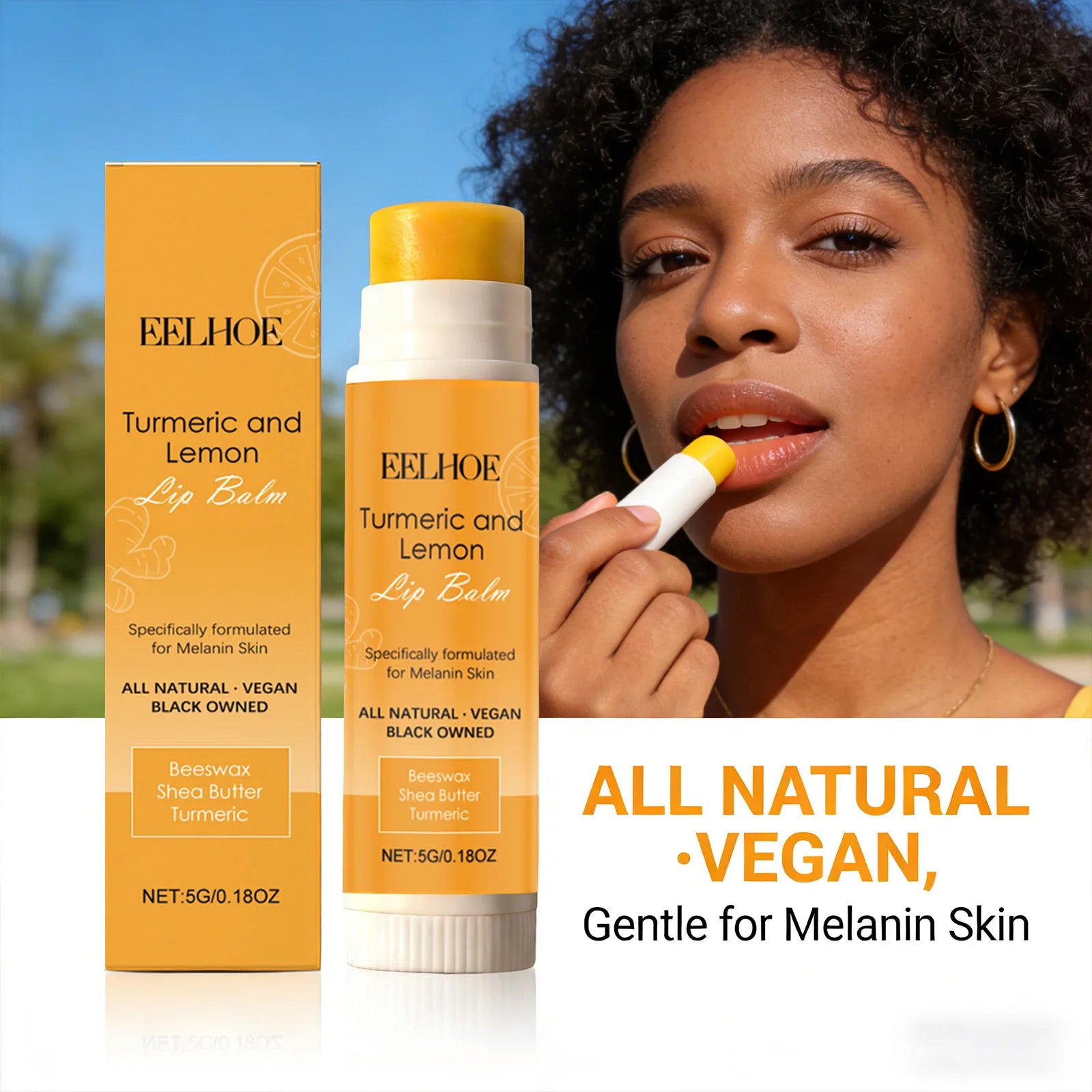 Turmeric Lemon Lipstick Soften Soothing Lip Skin Relieve Lip Dryness Brighten Improve Dullness Exfoliating Moisturizing Lip Balm