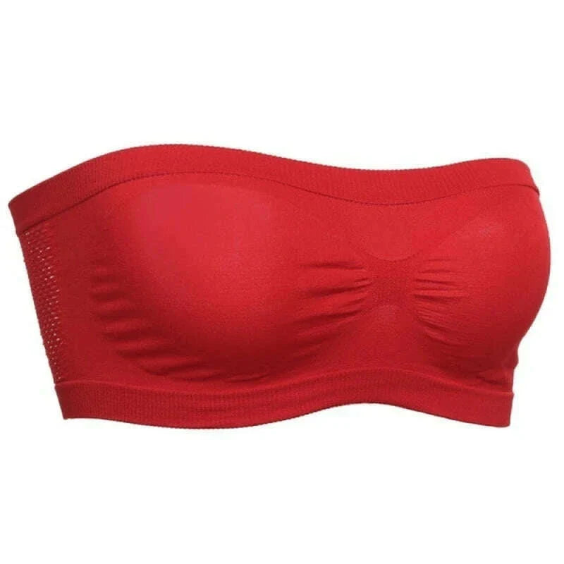 Women’s Strapless Seamless Tube Top Bra Anti-Slip Wireless Bandeau for Summer Outfit