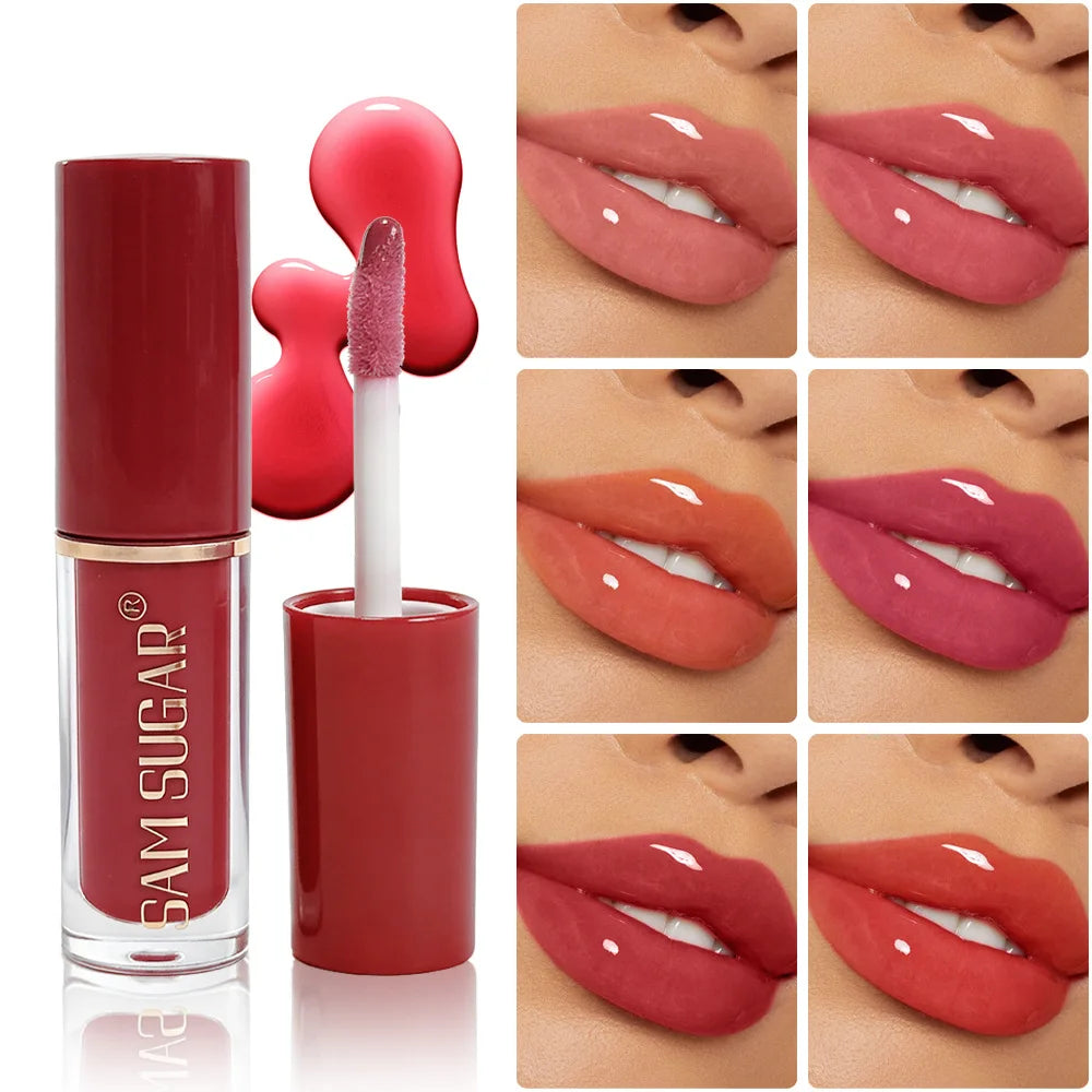 Long Lasting Plumping Lip Gloss Moisturizing Waterproof Non Stick Cup Water Gloss Liquid Lipstick Mini Lip Gloss Makeup...