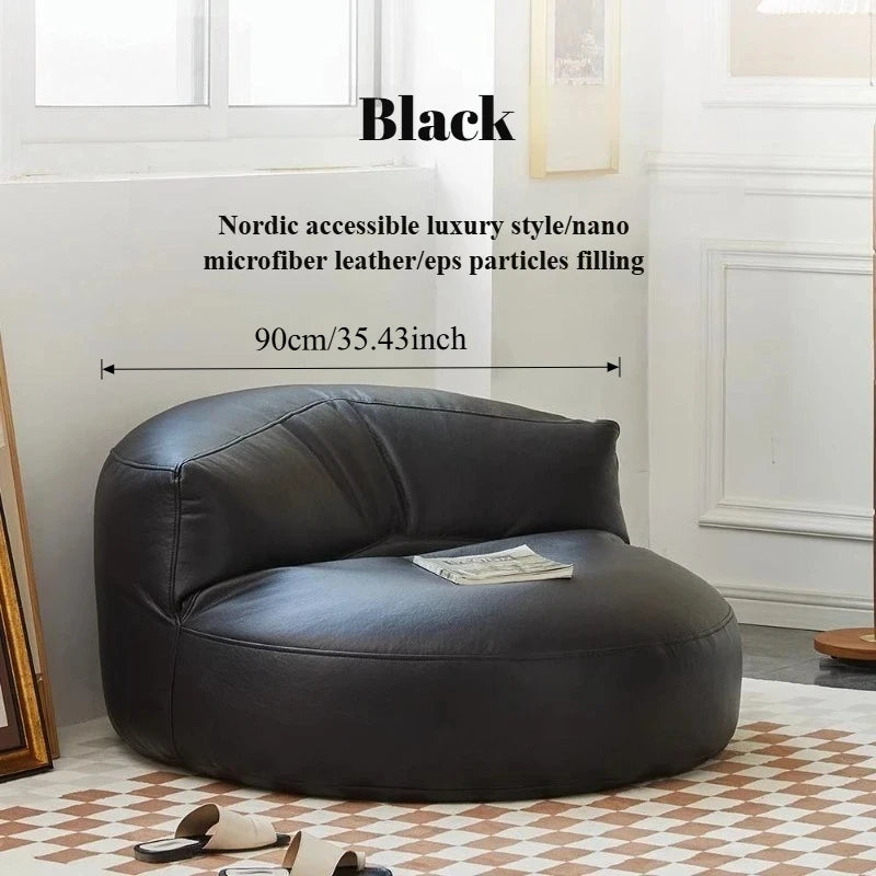 Lazy Sofas Living Room Single Sofa Modern Design Sofa for 1 Person Can Lie Down Beanbag Tatami Thickened Leather Home...