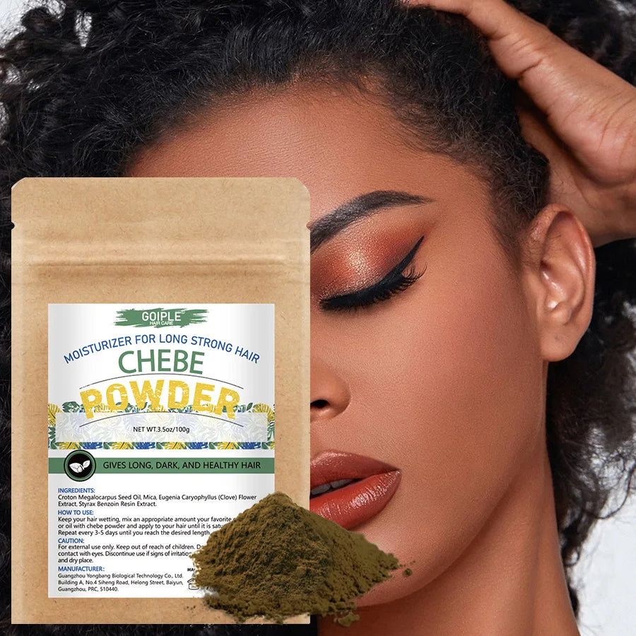 GOIPLE Chebe Powder-Contains Natural Ingredients Promotes Strong and Healthy Hair Strengthens & Thickens Formulated for Dry Hair