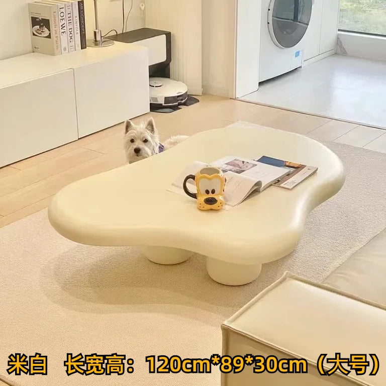 Nordic Clouds Coffee Table - Cream Modern Minimalist Tea Table for Living Room Furniture