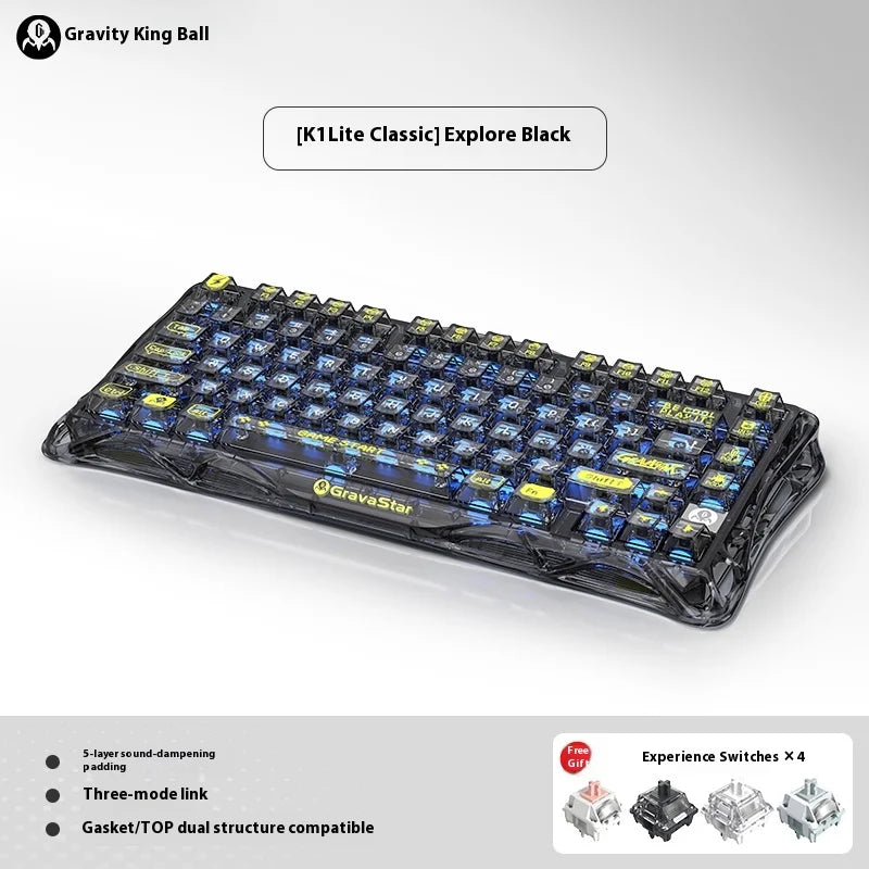 Gravastar 75k1pro Mechanical Keyboard Wireless Gaming Esports Professionali Keyboard Aluminum Customization Computer...
