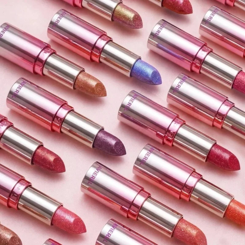 14 Colors Metallic Sparkle Lipstick Polarizing Glitter Shiny Lip Gloss Waterproof Long Lasting Gold Pearl Shine Sexy...