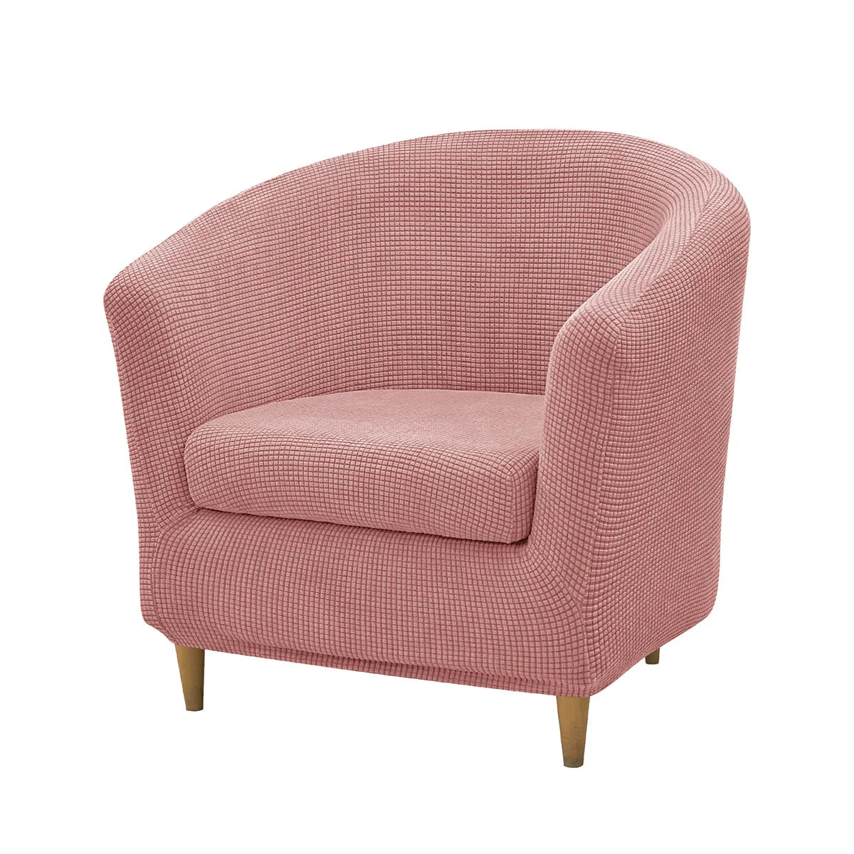 2pcs/set Jacquard Stretch Club Armchair Slipcover 1pc Barrel Tub Sofa Cover + 1pc Polar Fleece Couch Cover Furniture...