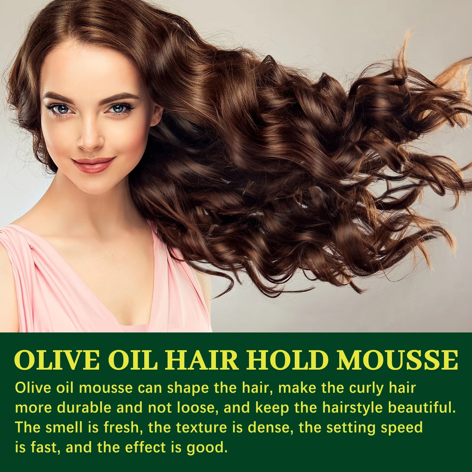 Olive Oil Hair Styling Mousse Long Lasting Styling Reduces Hair Frizz Prevents Hair Breakage Maintains Hair Curls Hold...