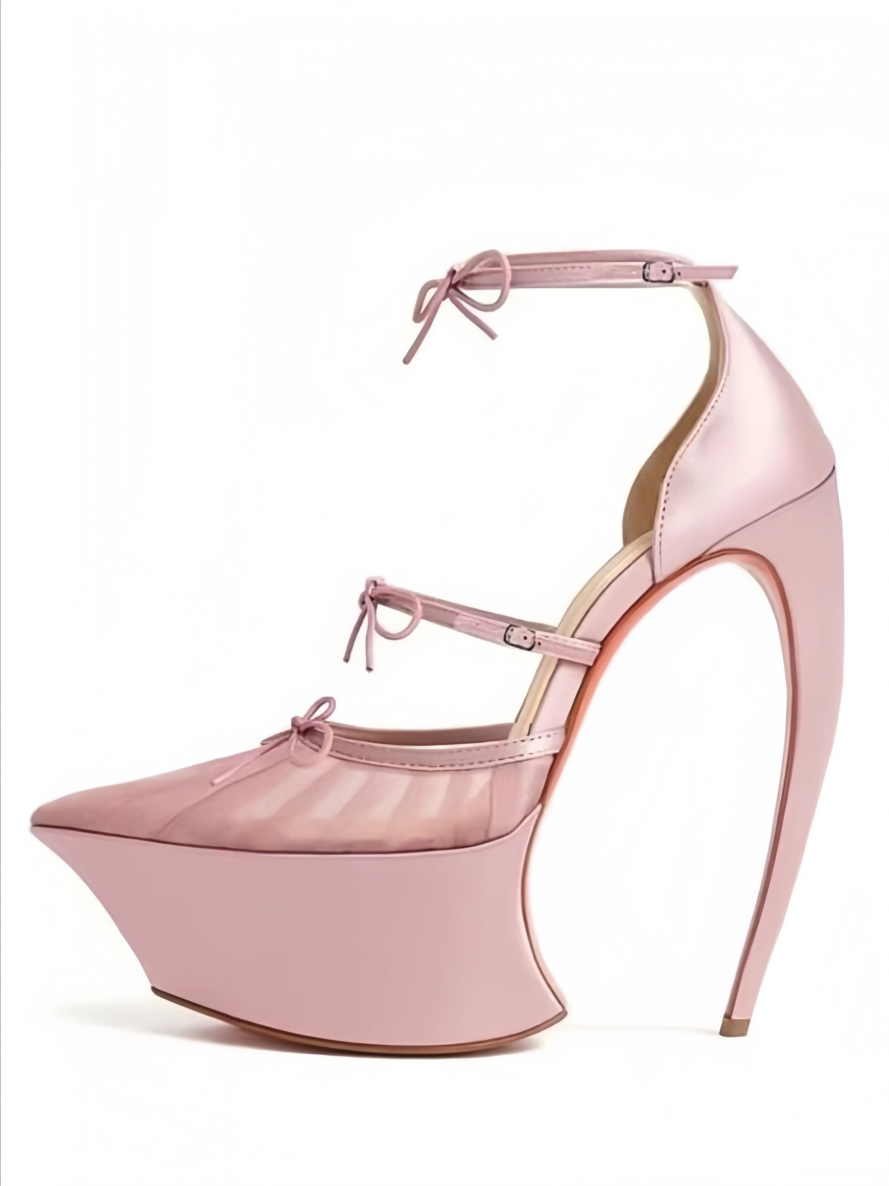2026 Runway Women High Heels Shoes Butterfly-Knot Ankle Strap Thick Bottom Sandals Ladies Stiletto Platform Wedding...