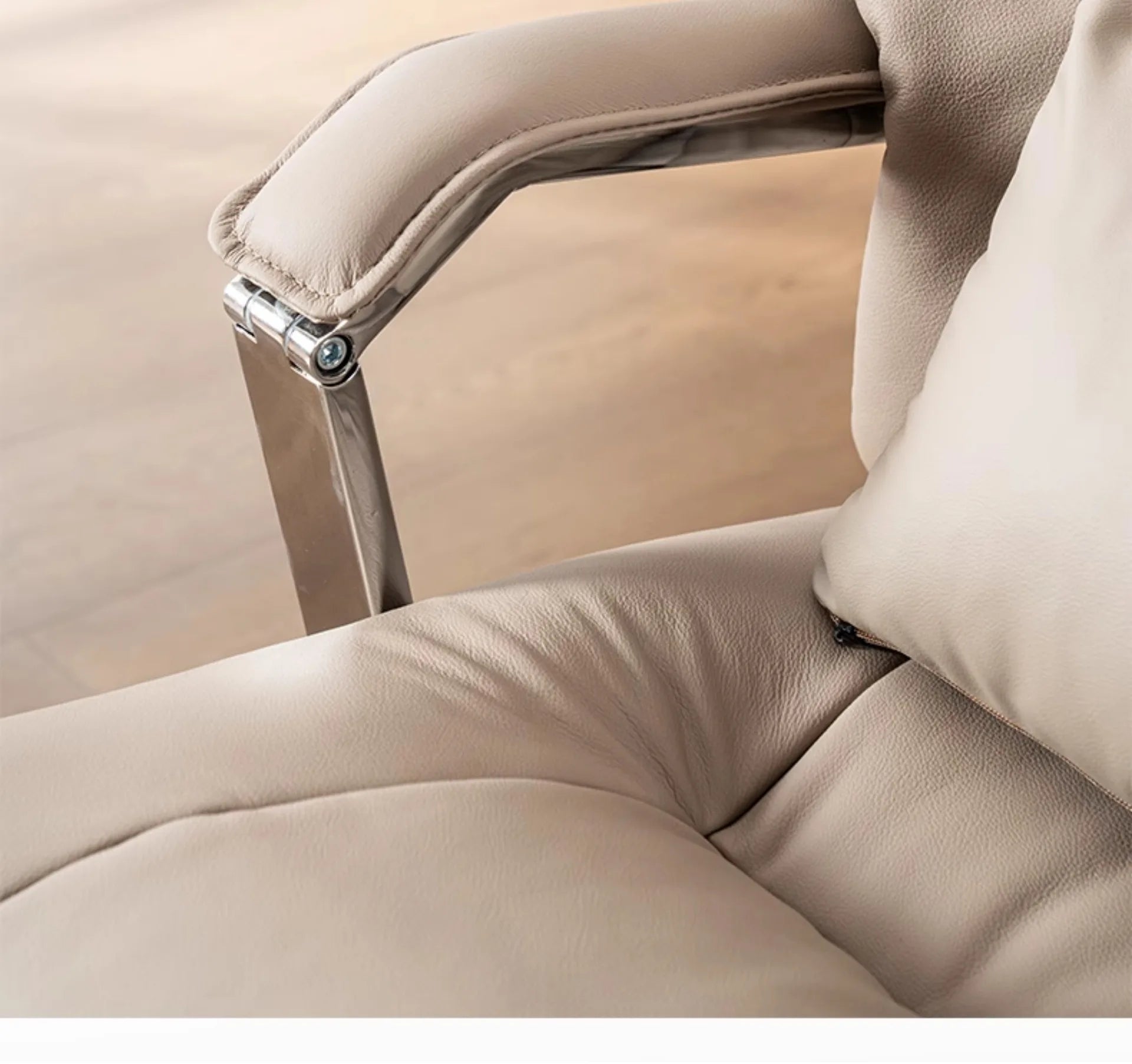 Ergonomic Executive Chair, Electric Reclining Leather Office Chair, Adjustable Height Desk Chair with Footrest & Lumbar Support