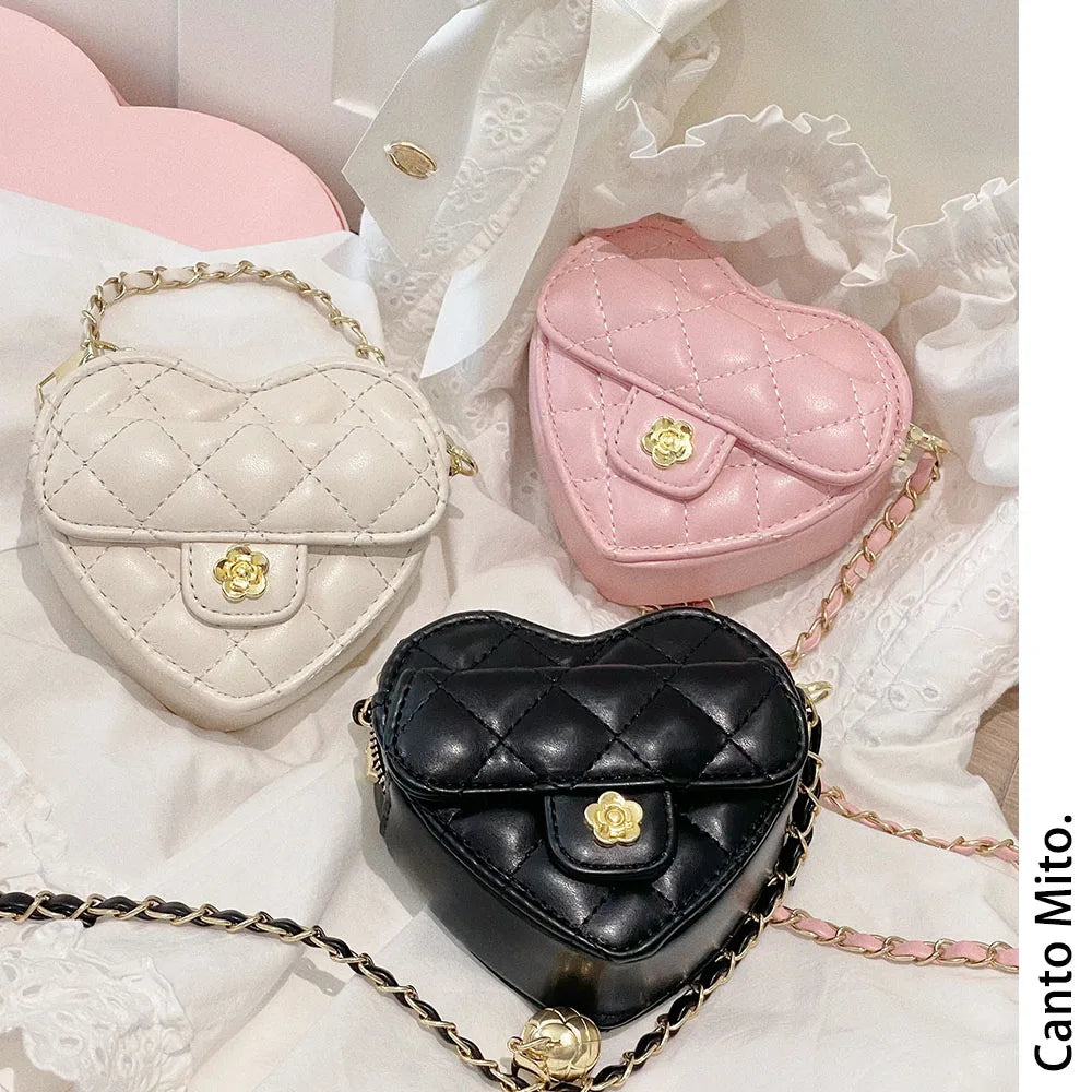 Japanese Style Diamond Checkered Heart Mini Shoulder Crossbody Bags girl Lolita Sweet Cute Fashion All-Match Women's...