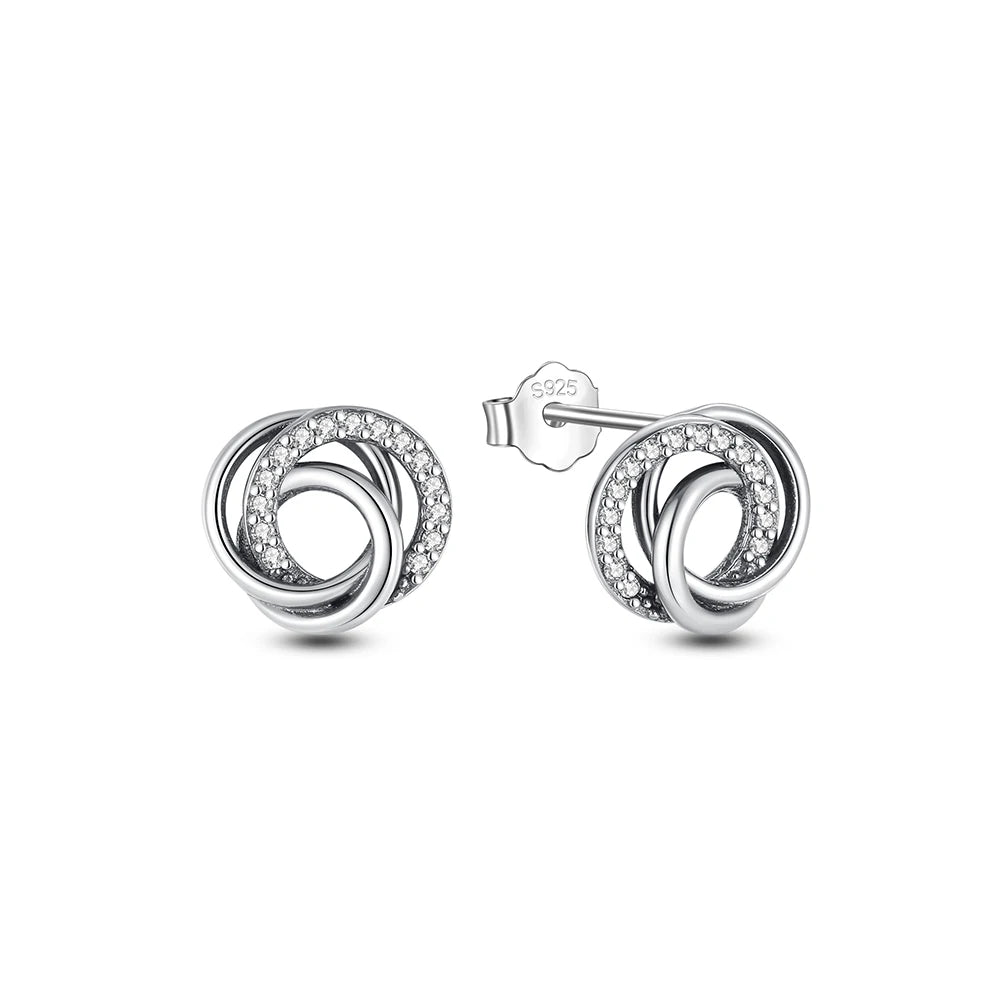 Original 925 Sterling Silver Earrings 2026 Stud Hoop Crystal Earings For Women Rose Gold Crown Heart Infinity Bee Earing...