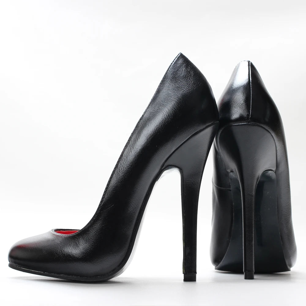 5.5Inch Stiletto Ultra High Unisex oldhollywood Vintagefashion Round Toe Pump Plus Size Shoes - Kimlud