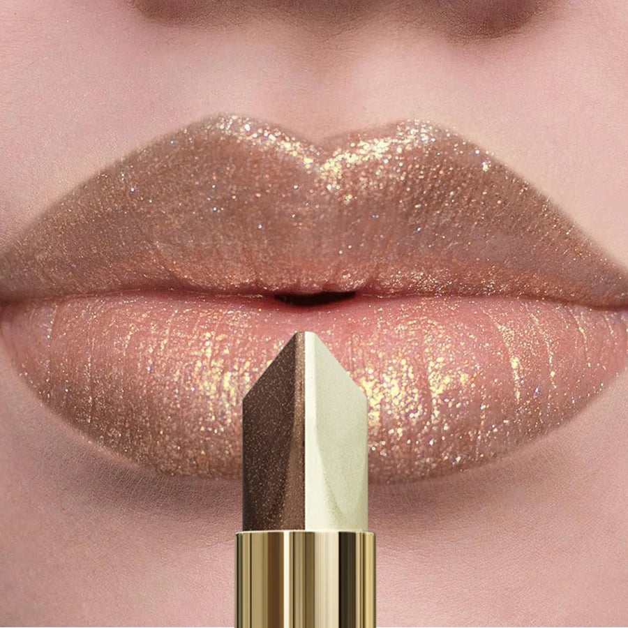 4 Color Glitter Two Tone Lipstick Matte Pearlescent Lip Tint,Shiny Metallic Lip Senior Lip Korean Makeup Gifts Lip Gloss...
