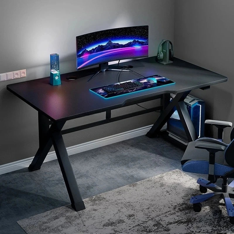 Premium Carbon Fiber Ergonomic Gaming Desk Sturdy K-type steel Feet Home Room Desk Gamer Table High Quality Stable Office Table