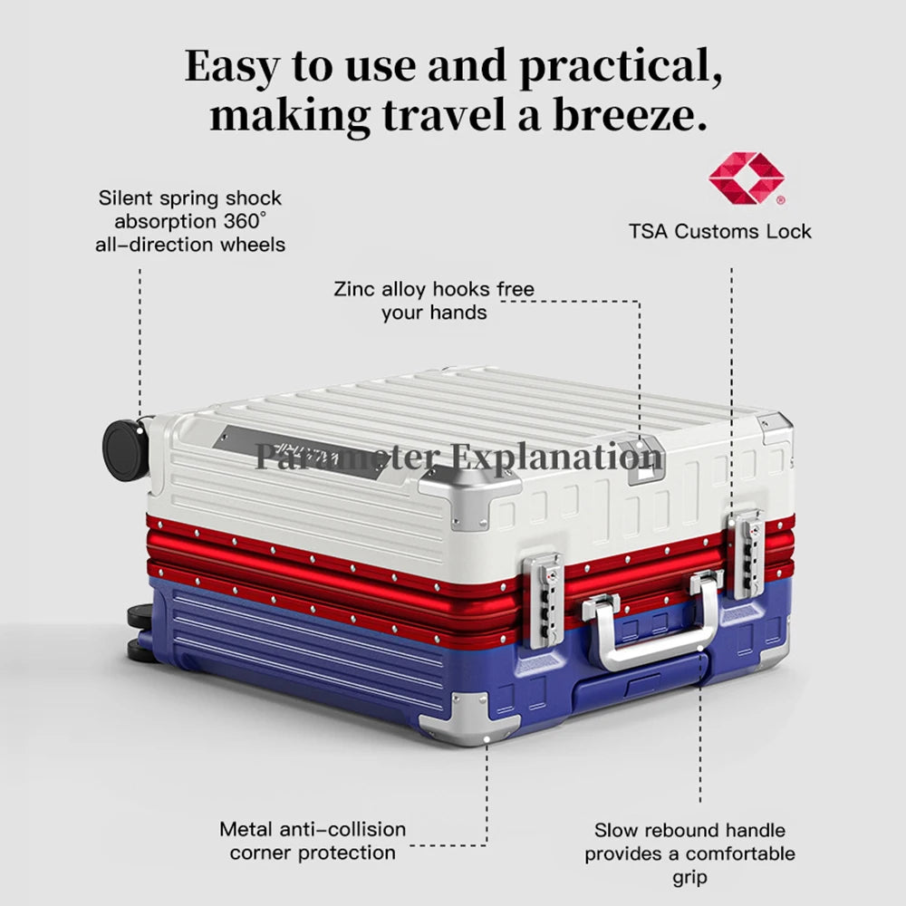 SUSHIMU small 18-inch suitcase, carry-on case for women, short-distance trolley case, business combination lock suitcase,