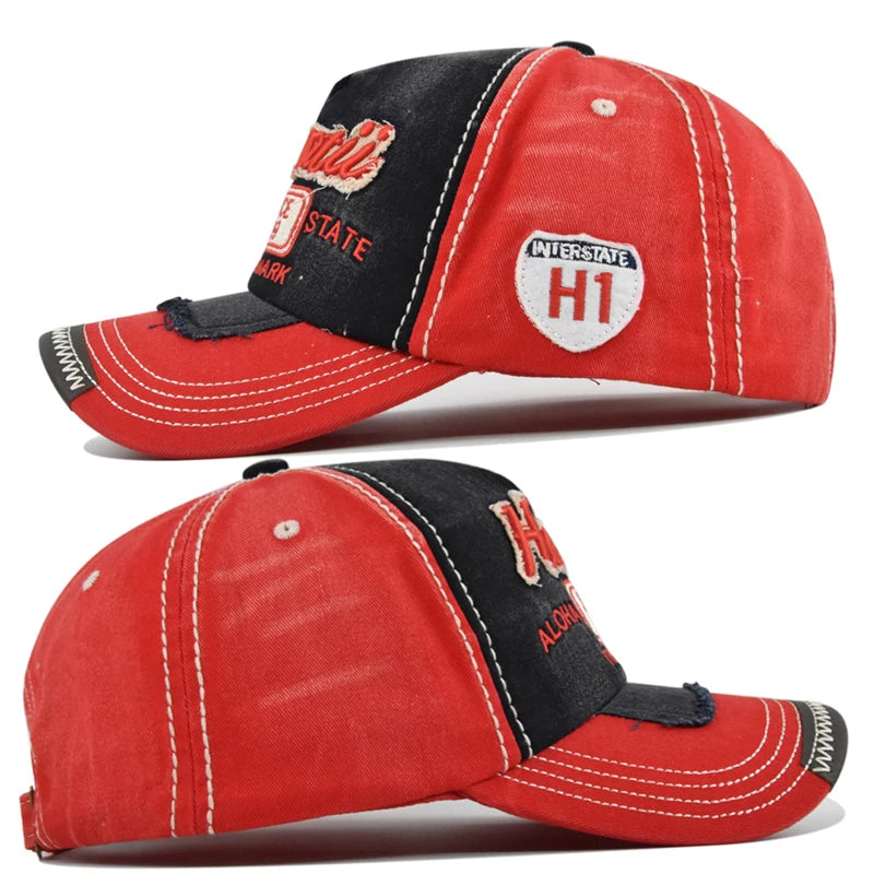 Retro Letter Embroidery Baseball Caps Letter Patch Men Women Unisex Cotton Adjustable Casual Hat Hip Hop Streetwear Sun Hats