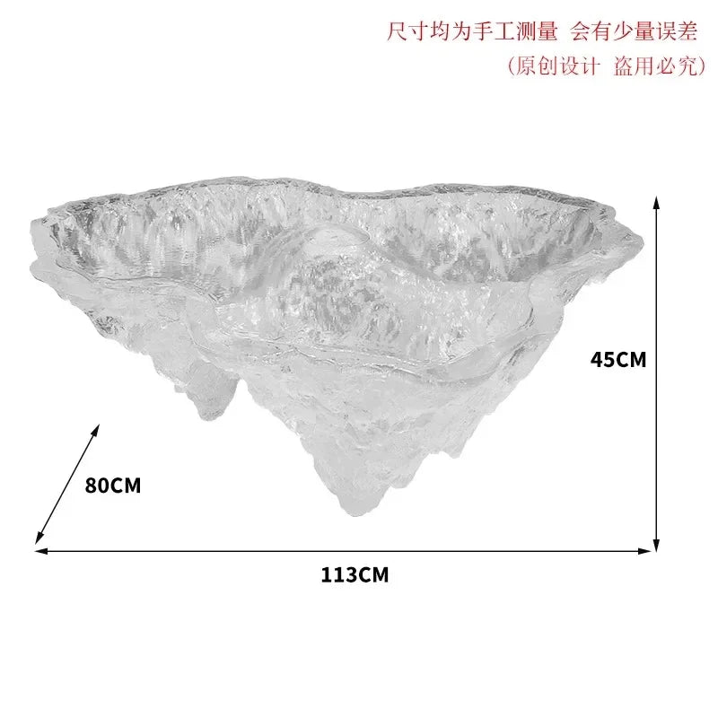 Transparent Island Villa Bar Home Art High-end Resin Glacier Coffee Table