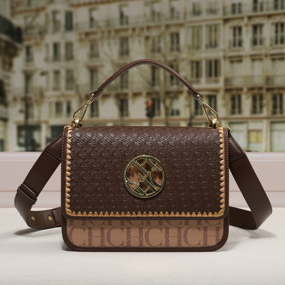 CH Solid Design Shoulder Bag Dark Letter Embossed Ladies Party Bag Exquisite Luxury Brand Fashion Design Handbag Classic...