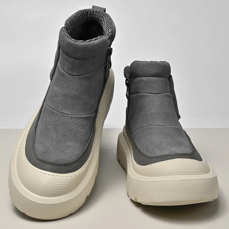 Vintage Classic PU Leather Ankle Boots for Men Outdoor Male Treking Footwear Non-Slip Hiking Basic Boots Leisure Walk Mens Botas