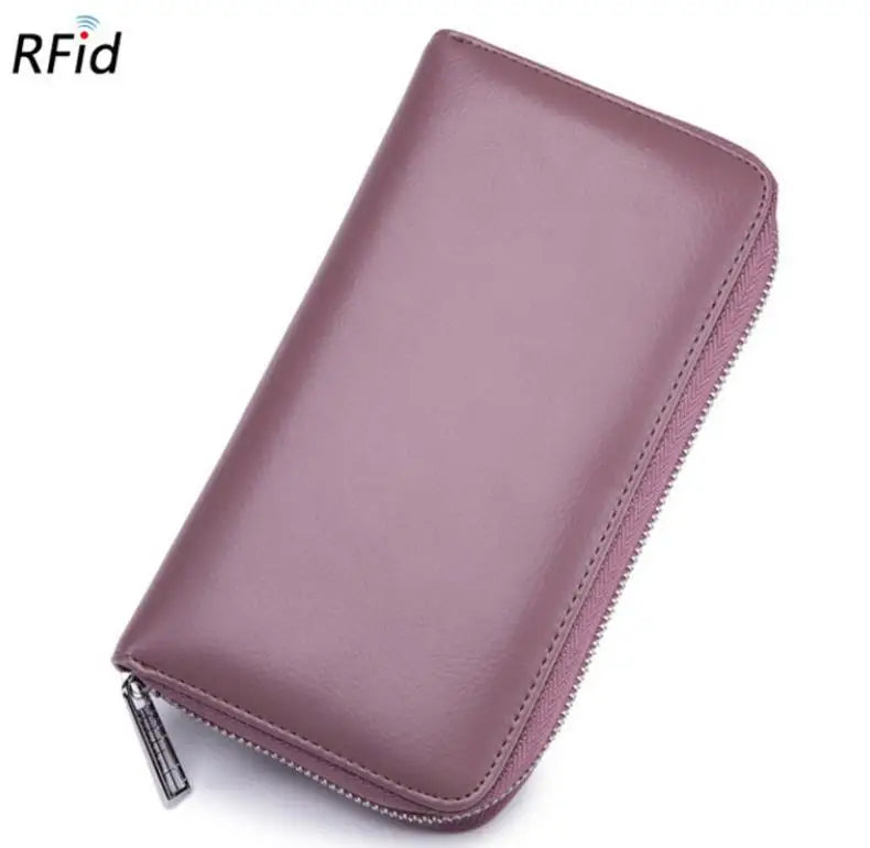 Men wallet genuine leather passport RFID long large capacity organ mobile phone multi function card holder unisex wallets