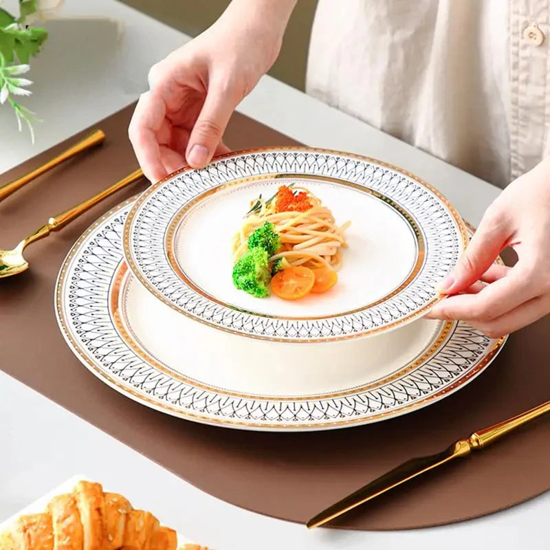 European style ceramic desserts, salad plates, restaurants, light luxury dishes, kitchen utensils - Kimlud