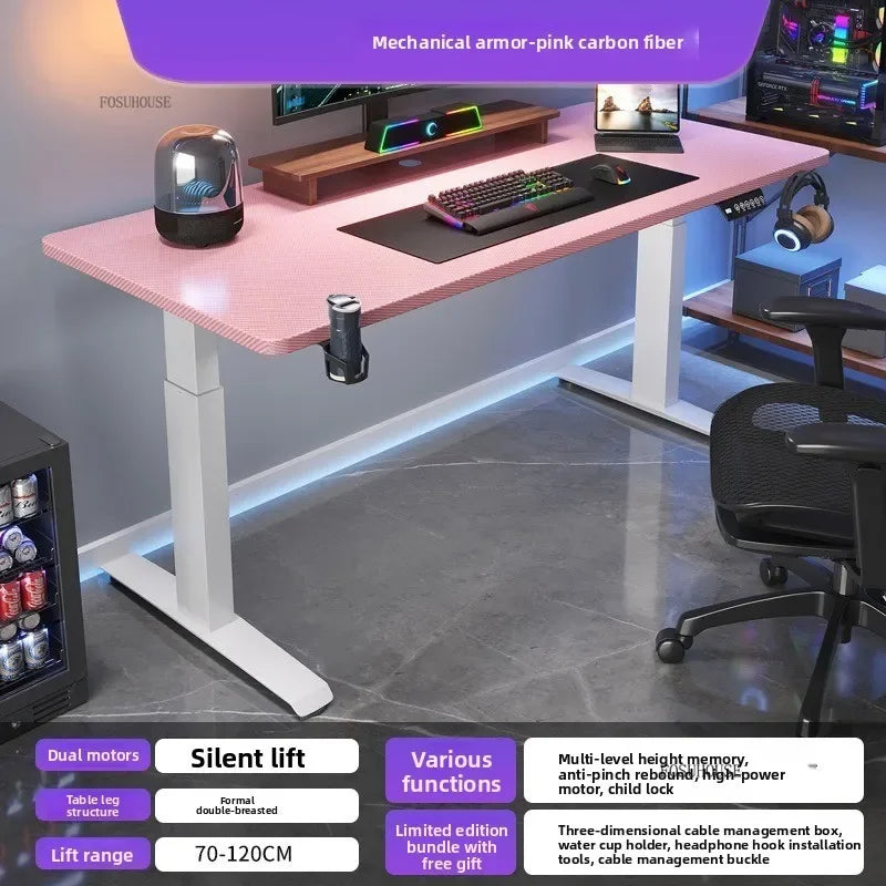 Height-adjustable Electric Computer Desk Office Furniture Bedroom Desktop Gaming E-sports Table Modern Home Office Study Desks Z - Kimlud