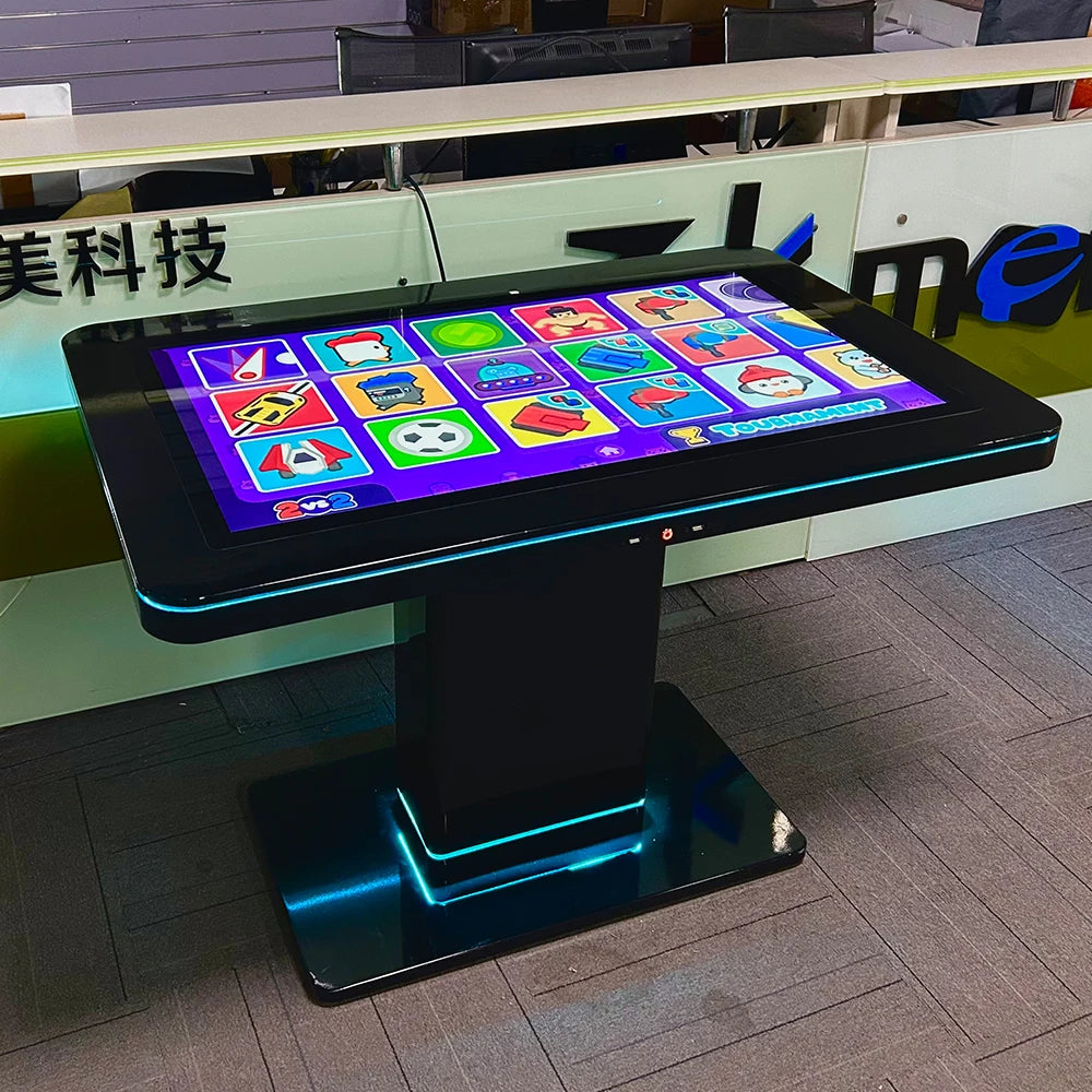 43-Inch Digital Game Table Interactive Table Restaurant Game Table with Touch Screen Desk with Light Emitting Diode Light